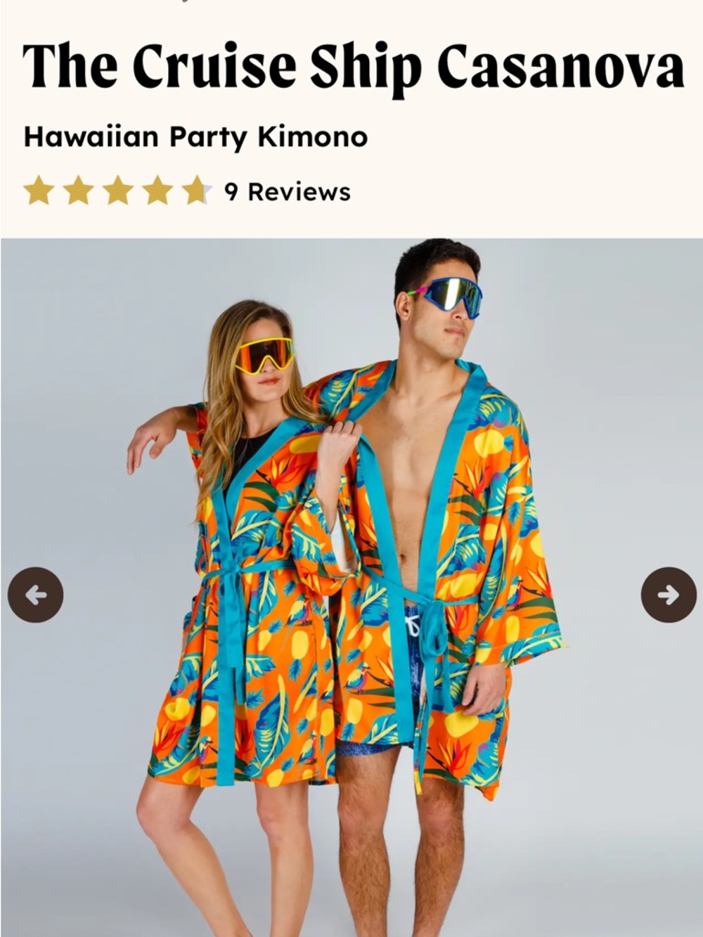 NWT Shinesty The Cruise Ship Casanova Unisex Kimono